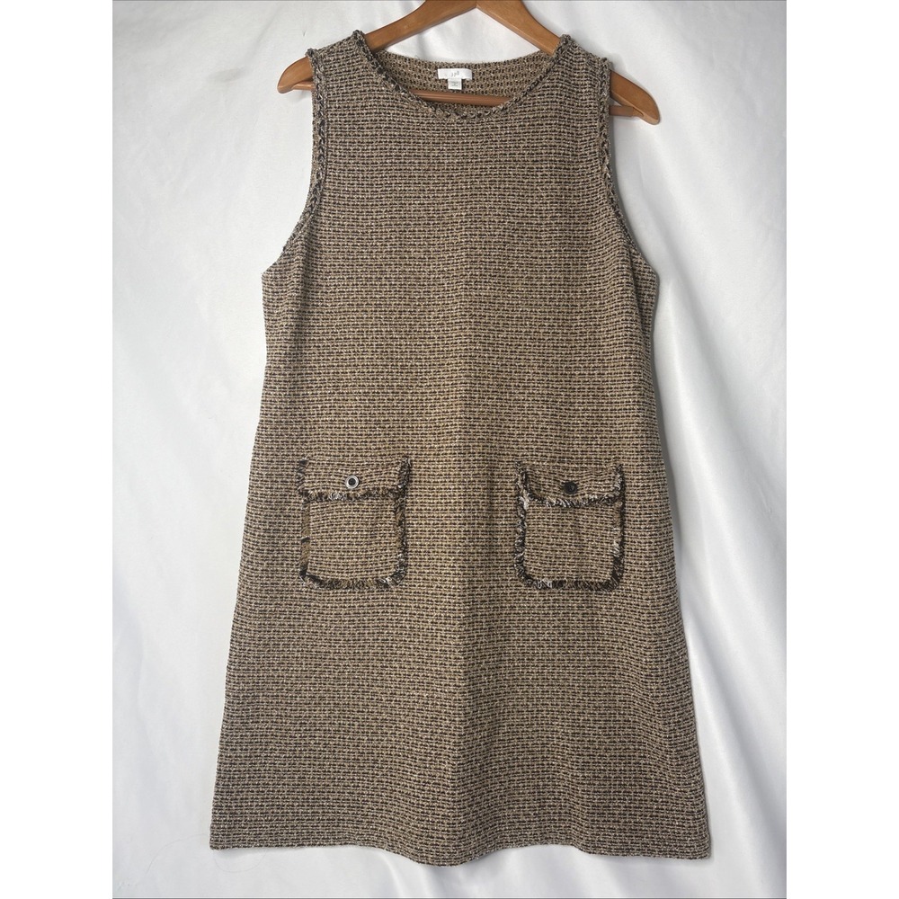 J. Jill Sleeveless Tweed Dress Petite Medium Sweater Dress Business Casual
